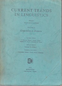 Image of Current Trends in Linguistics: Vol. 8 Linguistics in Oceania