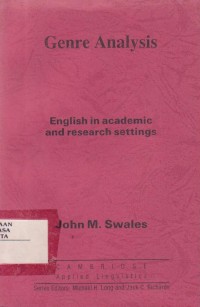 Image of Genre Analysis: English in Academic and Research Settings