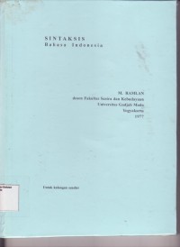 Image of Sintaksis Bahasa Indonesia
