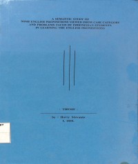 A Semantic Study of Some English Prepositions Viewed From Case category And Problems Faced By Indonesian Students In Learning The English Prepositions