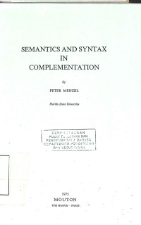 Image of Semantics and Syntax in Complementation