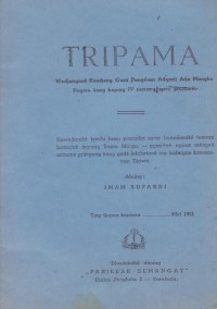 Image of Tripama, Watak Satria dan Sastra Jendra